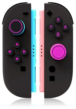 Manopole per pollice per Nintendo Switch 2, tappi per joystick per Switch2, copertura per joystick analogico per controller NS2 Joycon con adesivo a pulsante, nero rosso