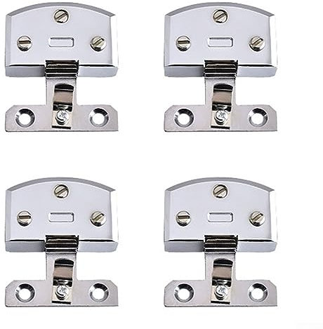 4pcs Zinc Alloy Adjustable Hinges for Bathroom Shower Glass Panels and Cabinets (Silver)