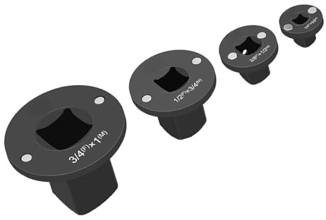 AUNMAS Ensemble D'adaptateurs de Prise à Profil Bas 4PCS, 1Inx3 / 4in 3/4inx1 / 2in 1/2inx3 / 8in 3/8inx1 / 4in, Conçu pour des Espaces Restreints Adaptés aux Outils Automobiles et