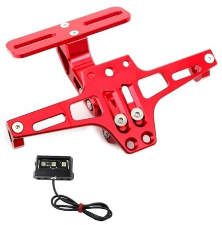 Motorrad Einstellbare Hinten Schwanz Ordentlich Kennzeichen Halter Halterung Für Zontes G1 125 ZT125 G1 ZT125U ZT 125 U ZT 310X ZT310R(Rot)