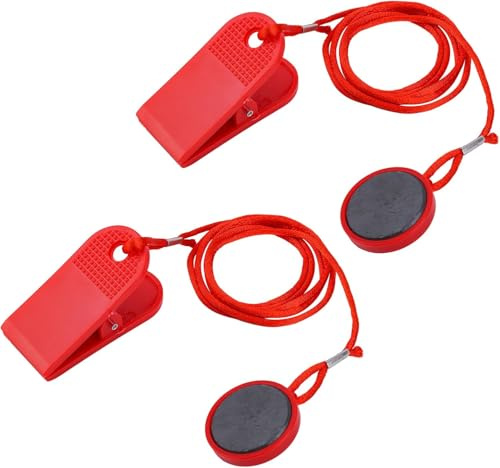SHSHbuy Laufband Sicherheitsschlüssel,2 Stück Universal Magnetischer Sicherheitsschlüssel Runder Laufband Zubehör für Laufbänder Ersatz-Not-Aus-Magnet für Laufbänder Laufmaschinen