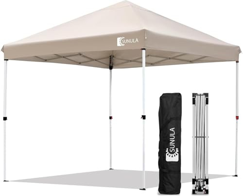 Sunula Pavillon 3x3 Faltbar Pop Up Faltpavillon 3 x 3 m | 3x3m für 6‑9 Personen, UPF 50+ UV‑Schutz, Wasserdichtes Dach, Einfacher Aufbau, inkl. Praktische Tragetasche, Khaki