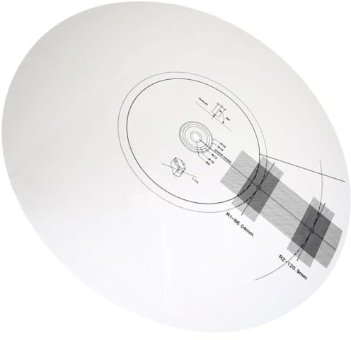 Gadpiparty 3 mm Kalibrierscheibe, Plattenspieler, Ausrichtung, Winkelmesser, Vinyl-Recorder, Versorgung, Einstellung, Tonabnehmer, Lineal, hohe Präzision, Test, präzise, Acryl, rutschfest, Werkzeug