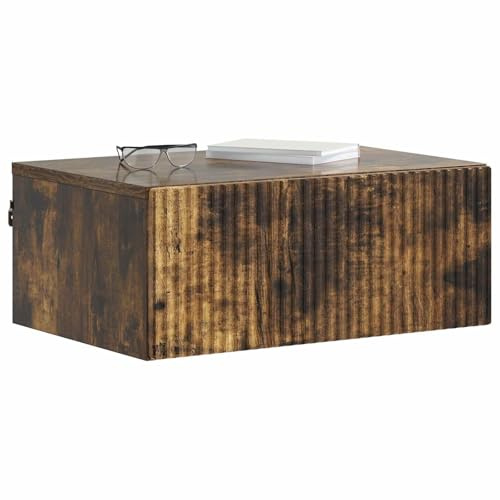 vidaXL Wandmontierter Nachttisch 2 pcs Geräucherte Eiche Holzwerkstoff, Aufbewahrung fürs Wohnzimmer, Vintage-Stil, platzsparender Wandschrank, stylische Wohnorganisation