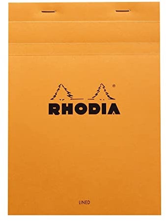 Rhodia 16600C - Notizblock N°16 (geheftet, mikroperforiert, DIN A5, liniert mit Rand, 80 g, 14,8 x 21 cm, 80 Blatt) 1 Stück orange