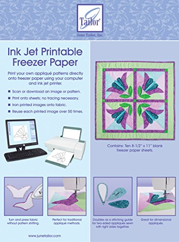 June Tailor Ink Jet Printable Freezer Paper 8.5 11-inch Pack of 10, White