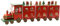 Adventskalender als Holzzug mit 3 Waggons 48cm
