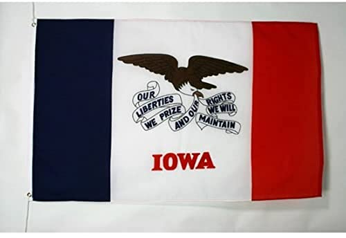 AZ FLAG - Flagge Iowa - 150x90 cm - Bundesstaat Iowa Fahne 90 x 150 Cm Feiner Polyester - Flaggen