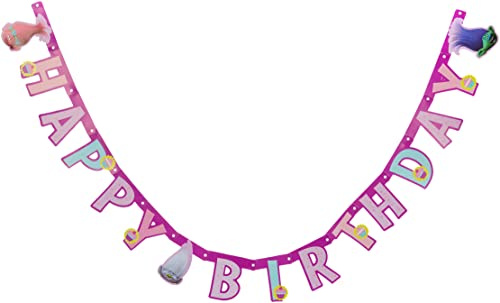 DreamWorks 49877 Trolle Party Dekoration Banner Happy Birthday