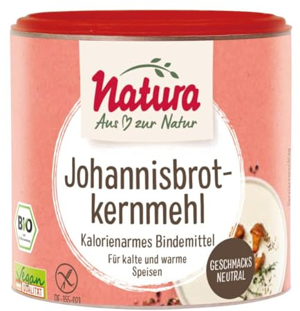 Natura Bio Johannisbrotkernmehl – 100 g – Kalorienarmes, pflanzliches Bindemittel – vegan und glutenfrei – zum Andicken und Binden - geschmacksneutral