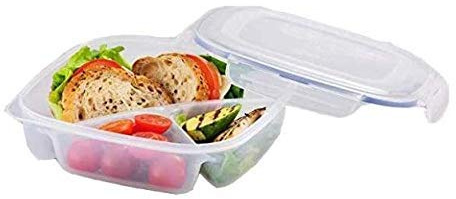 Lock & Lock Plastic Food Storage Containers - Square - Lunch Box with Divider - 1.5L