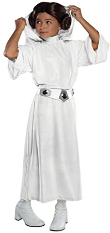 Rubie's Prinzessin Leia-Kostüm für Kinder Star Wars Karneval Weiss 116 (5-6 Jahre)