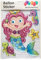 III Ballon Sticker mit 3D Effekt, Meerjungfrau, 4 teilig, Mehrfarbig