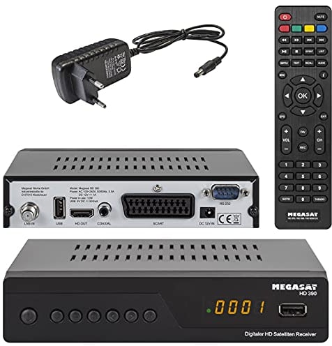 Megasat HD 390 DVB-S2 HD Sat Receiver schwarz | Unicable I & II tauglich