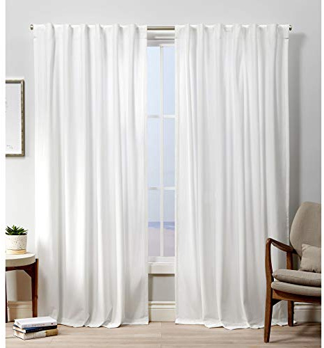 Exclusive Home Curtains Velvet Hidden Tab Top Curtain Panel, 52x108, Winter White, 2 Panels