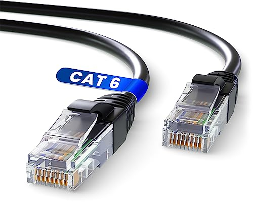 Mr. Tronic Cable Ethernet cat 6 de 50m, Cable de red LAN con Conectores RJ45 Para una Conexión a Internet Rápida y Fiable, con Conexión AWG24 | Internet UTP Cat6 CCA (50 Metros, Negro)