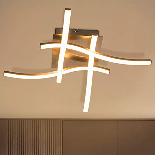 COSTWAY LED Deckenleuchte modern, 4 flammig Deckenlampe für Schlafzimmer, Wohnzimmer und Esszimmer / 4x3,6W / 2700K / 1300LM / 25000H / A+