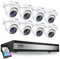 ZOSI H.265+ 16CH 1080P Security Camera System Indoor Outdoor with 4TB Hard Drive Pre-Installed 2MP Recorder 8Pcs HD 1920TVL White Surveillance Dome Cameras Night Vision Easy Remote Access Motion Alert