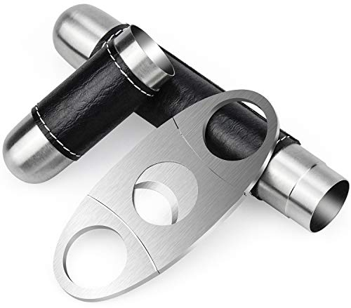 Juego de cigarros Cortador De Puros Tubo de puros Tubo de puros Cortador de cigarro de acero inoxidable de doble hoja Tubo de Cigarros portátil Tijeras para Cigarros Cigar Cutter
