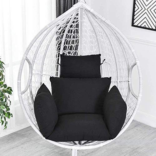 Lesong Garden Patio Swing Cushion,Hanging Basket Seat Pad Replacement Thicken Cotton Egg Shaped Chair Mat Swing Chair Pads with Pillow (No Chair)