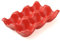 Ceramic Egg Holder 6 Cups Porcelain Egg Tray Set Kitchen Restaurant Fridge Storage Decorative Accessory (red)