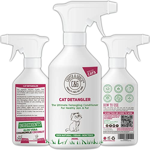 C&G Pets | Katzen-Entwirrungsspray | veganes Entwirrungsspray für Katzen und Kätzchen | natürliche desodorierende tägliche Fellpflege Entfilzung | PH-Perfekt für empfindliche Katzenhaut