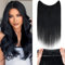 Extensions Echthaar mit transparenter Schnur, Silk-co Wire in ExtensionsTief Schwarz 65g, Secrets Hair Extensions, Unsichtbarem Haar Extensions Haarverlängerung für Frauen 45cm #01