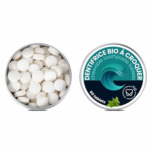 Oceansrespect 60 pastilles de dentifrice - Boîte alu - Sans fluor
