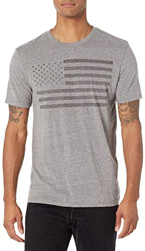 Lucky Brand Kleidung, Schuhe und Schmuck T-Shirt mit USA-Flagge, GRAU, Medium