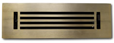 Madelyn Carter 2 x 10 Cast Aluminum Linear Vent Cover - Antique Brass