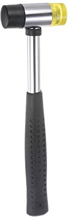 sourcing map Hammer Mallet Double-Faced Metal 23mm Non-Slip Grip Rubber Hammer Hand Tool for Home Installation Press Studs