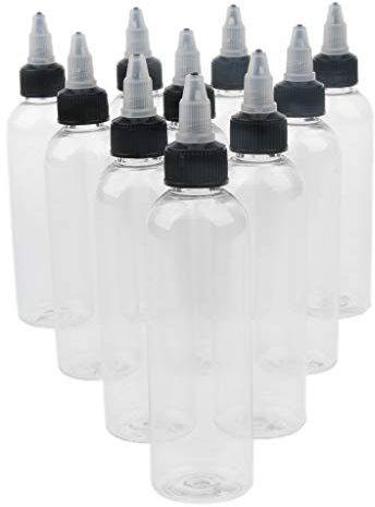 INVEES 10 Pcs Needle Nozzle Design Plastic Travel Squeeze Bottles With Twist Cap for Toiletry Liquid Glue 120ml