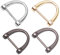PLABBDPL 8 Pcs D Metallo Fibbia Zaino ad Anello,Fibbia a Ferro di Cavallo,Anelli a D in Metallo,Anelli per Borse con Vite Rimovibile,per Borse Accessori Fai da Te Portachiavi(4 colori)