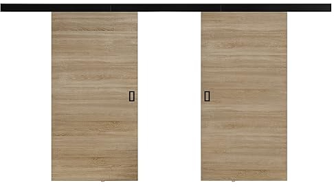 KIER FURNITURE Türen Werdi DUO 172 Moderne Schiebetüren - Wandschiebetür - Universal Links und Rechts - Metallschiebesystem - Robust, Haltbar - Stabil, Langlebig - Eiche Sonoma B172xH205xT1,6 cm