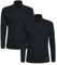 Sergio Tacchini Herren Rollkragen Pullover Turtleneck Warm, 2er Pack Schwarz L