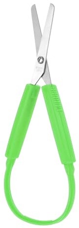 Kinderschere Mini Ringschere 14cm Kinder Schere mit Adaptivem Design Selbstöffnender Griff Sicherheitsschere für Kinder Kinderschule Bedürfnisse Tägliches Basteln (Grün)