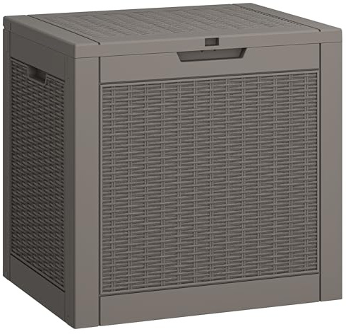 LHBGO Outdoor-Aufbewahrungsbox aus Kunstharz, wasserdicht und UV-beständig, leichte Aufbewahrungsbox für Gartengeräte, Poolzubehör