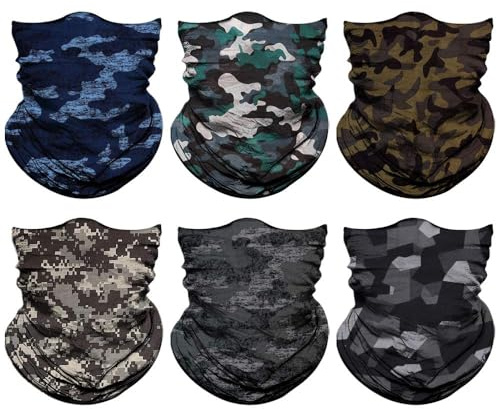 Neck Gaiter for Men Women Headwear Bandana Head Wrap Face Scarf Mask Cover Warmer Balaclava-Seamless & Versatile (A-Classic Camo 1)