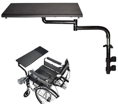 Ywanwj Adjustable Wheelchair Lap Tray, Wheelchair Tray Eating, Reading, Writing, Playing Computers or Chess - Work Table Mobility Accessory Attachment Fit Adult Wheelchair Tray (A)