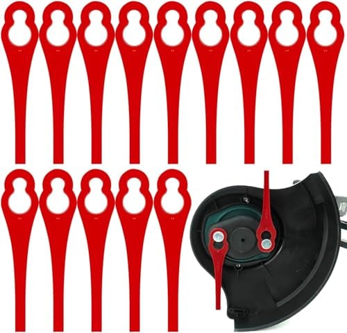 Txeouse 100 Pezzi Lame in Plastica per Tagliaerba, Lame in Plastica Tosaerba 85mm, Lame Di Ricambio in Plastica, Lame in Plastica per Decespugliatore