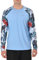 Mens Swim Top Rash Guard Long Sleeve UPF 50+ Quick Dry Breathable Running Sport UV Sun Protection Swimming Shirts Elastic Rash Vest-qianlansezonglvye-XXL