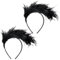 JOFONY 2Pcs Schwarz Feder Stirnbänder,Fascinator mit Feder,Feder Karneval Haarreif,Federkopfschmuck für Hochzeit Halloween Weihnachten Party