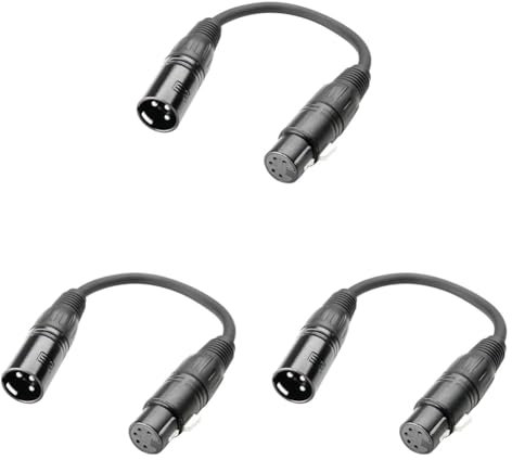 Adam Hall Cables 3 STAR DHM 0020 - Adapter Cable DMX 5-pole XLR female to 3-pole XLR male | 0.2 m (Pack of 3)