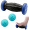 Vueinrg Rouleau Massage Pied + 2 Balle de Massage Voute Plantaire, Rouleau de Massage des Pieds pour La Fasciite Plantaire, les Mains les Corps Relaxation (Violet)