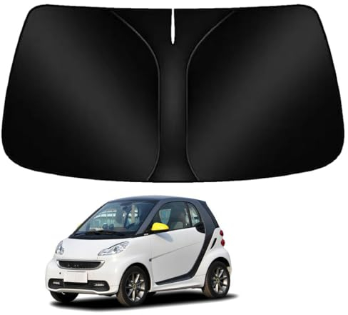 BAYAJIAZ Auto Sonnenschutz Frontscheibe Innen Abdeckung für Smart Fortwo 451 Coupe 2007-2014 Frontscheibenabdeckung Sonnenblende Vorne Windschutzscheibe UV-Reflexion für Sommer Faltbar Zubehör,B