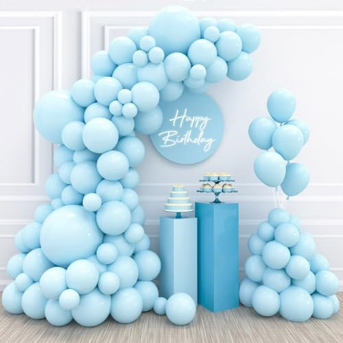 Luftballons Blau 110 Stück, Blau Ballon Girlande, Latex Blau Party Ballons für Geburtstag Party, Baby Shower, Hochzeit, Babyparty, Jubiläum Dekoration, Geburtstagsfeier (Blau Ballons 18/12/10/5 Zoll)
