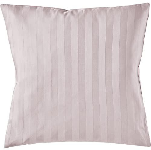 Pure Label Mako Satin Damast Streifen Kissenbezug 40x40 cm aus 100% Baumwolle in rosa| Traumhaft weiches Deko Kissen passend zu unseren Bettwäsche Sets