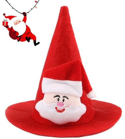 Hund Weihnachten Nikolausmütze - Weihnachtsmütze Nikolausmützen | Foto Requisiten Cosplay Kostüm Zubehör, Spitzhut Katze Hüte für Kleine Mittlere Große Katzen Hunde