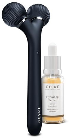 GESKE | Sonic Facial Roller 4 in 1 inkl. Hydrating Serum | SmartAppGuided Dermaroller | Set mit passender Kosmetik-Zugabe | Beauty-Bundle