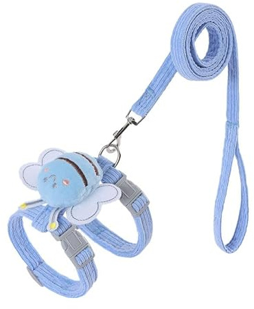 Katzengeschirr Mit 1,2 Meter Die Leine und Katzenträger,verstellbar,leicht und weich,geeignet für kleine Hunde,Kaninchen und Katzen.Halsumfang 23 cm bis 30 cm,Brustumfang 32 cm bis 46 cm (Blau)